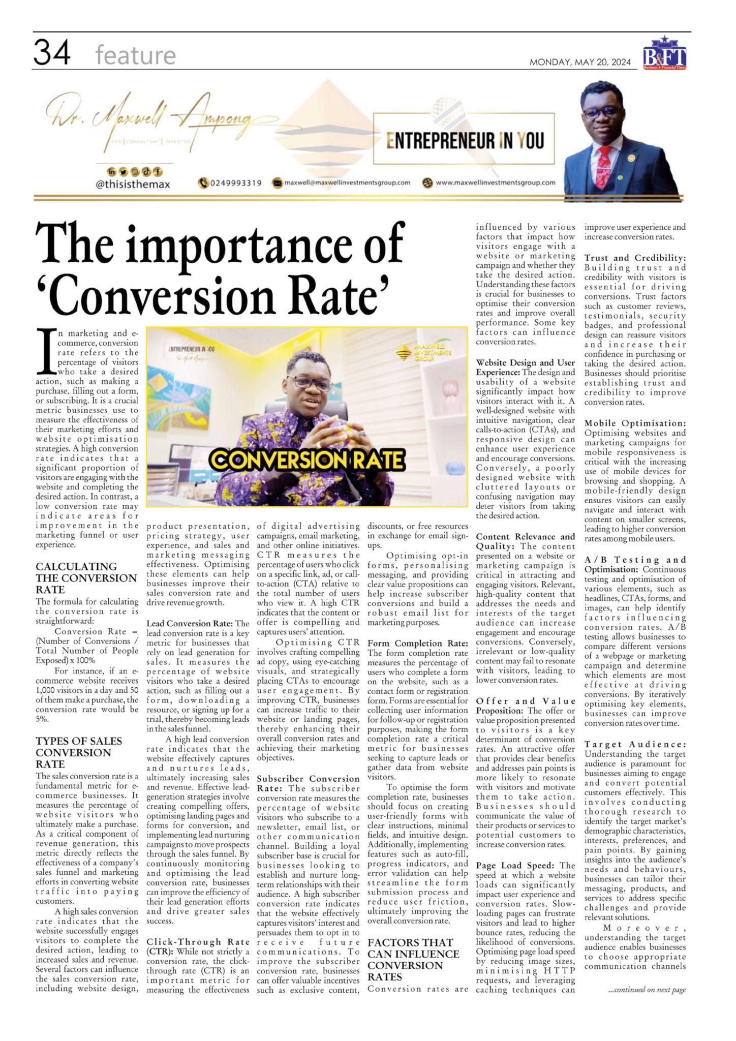 The Importance of ‘Conversion Rate’ Maxwell Investments Group
